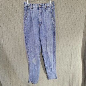 Bill Blass Vintage 80s High Waist Acid Wash Distressed Demin Jeans Size 8